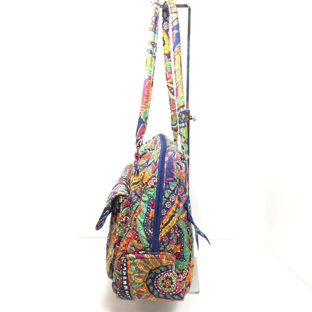 Vera Bradley Turnlock Satchel Bag Venetian Paisley Multicolor Quilted Handbag